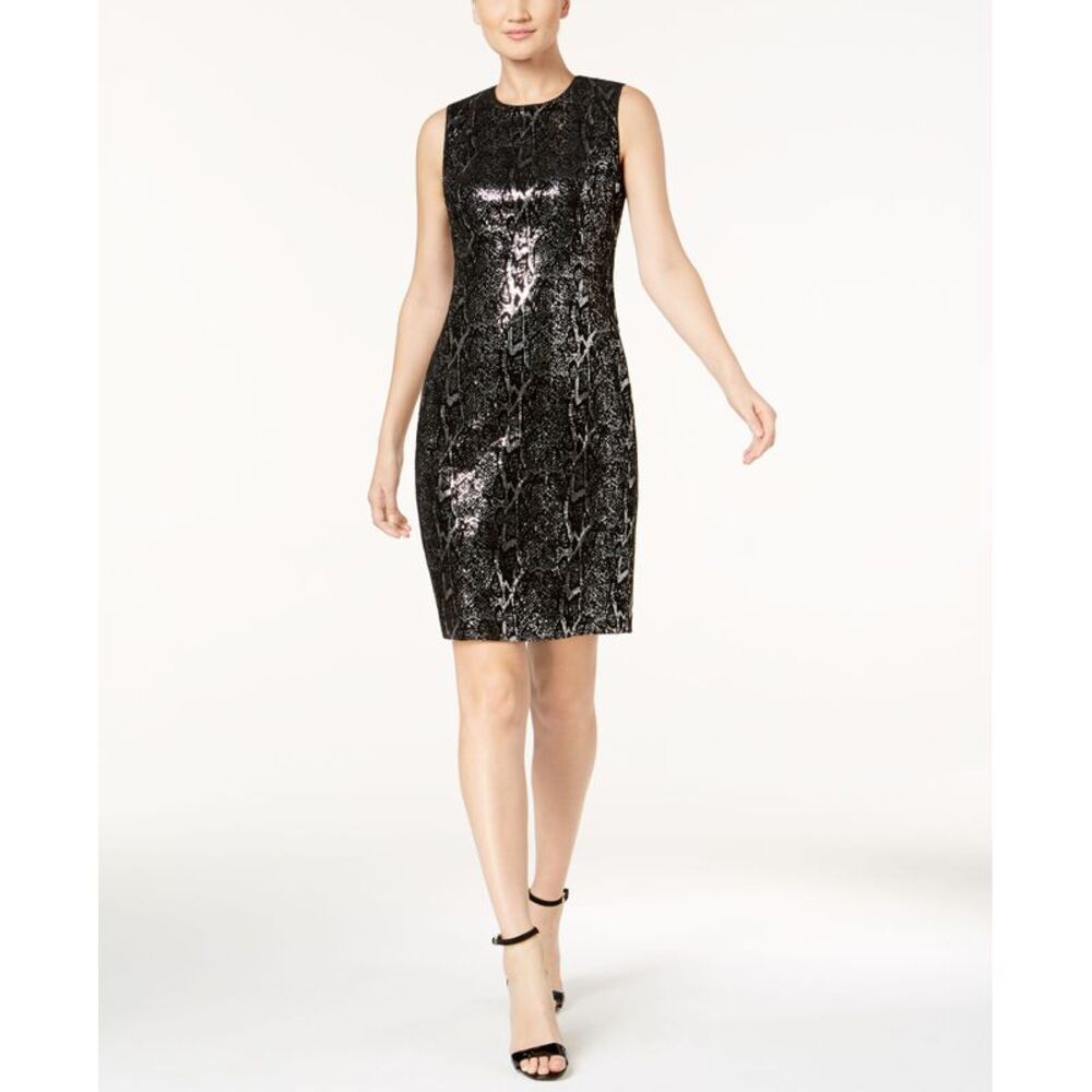 Calvin Klein Velvet Sequined Animal Print Dress Sizes